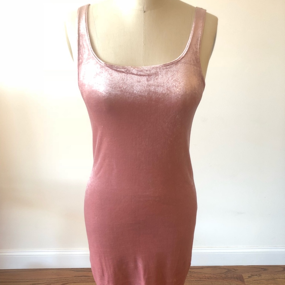Zara rose velvet dress
